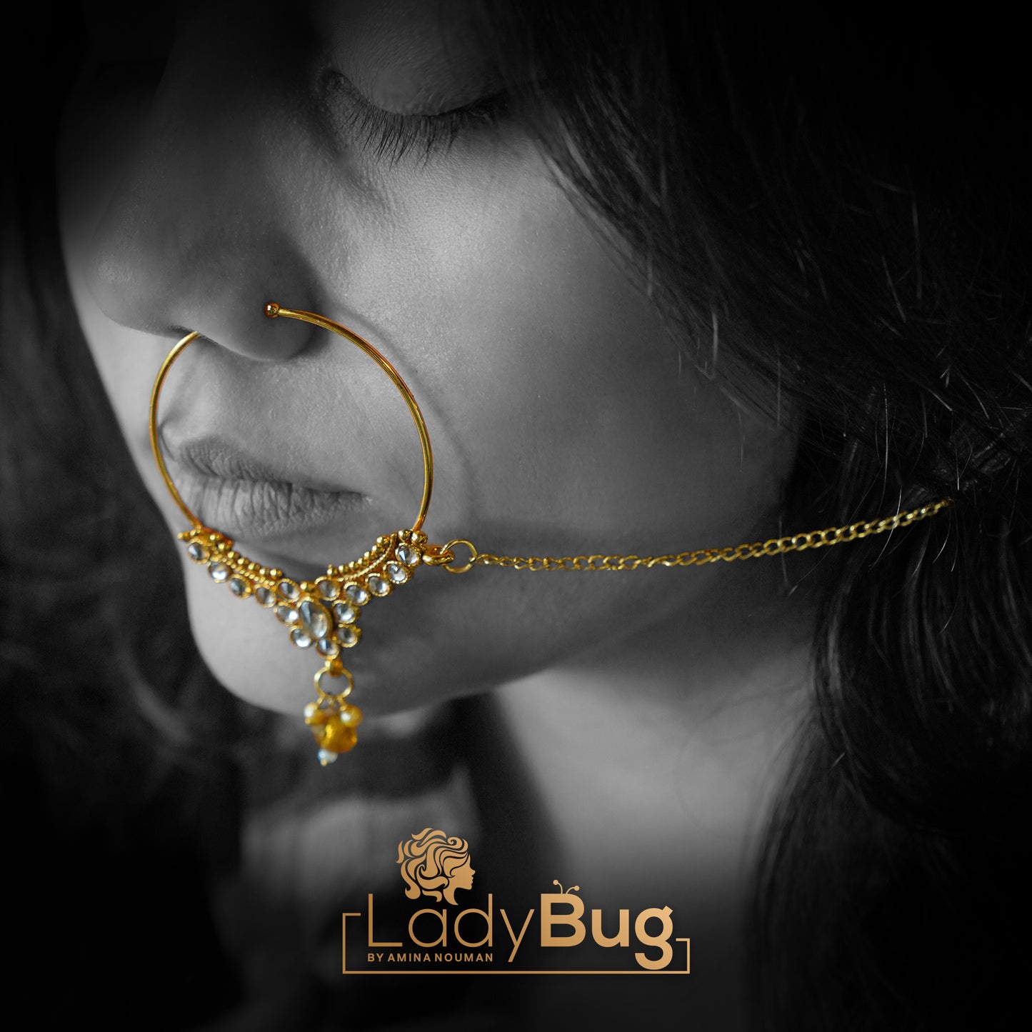 Gold Plated Bridal Nose Ring