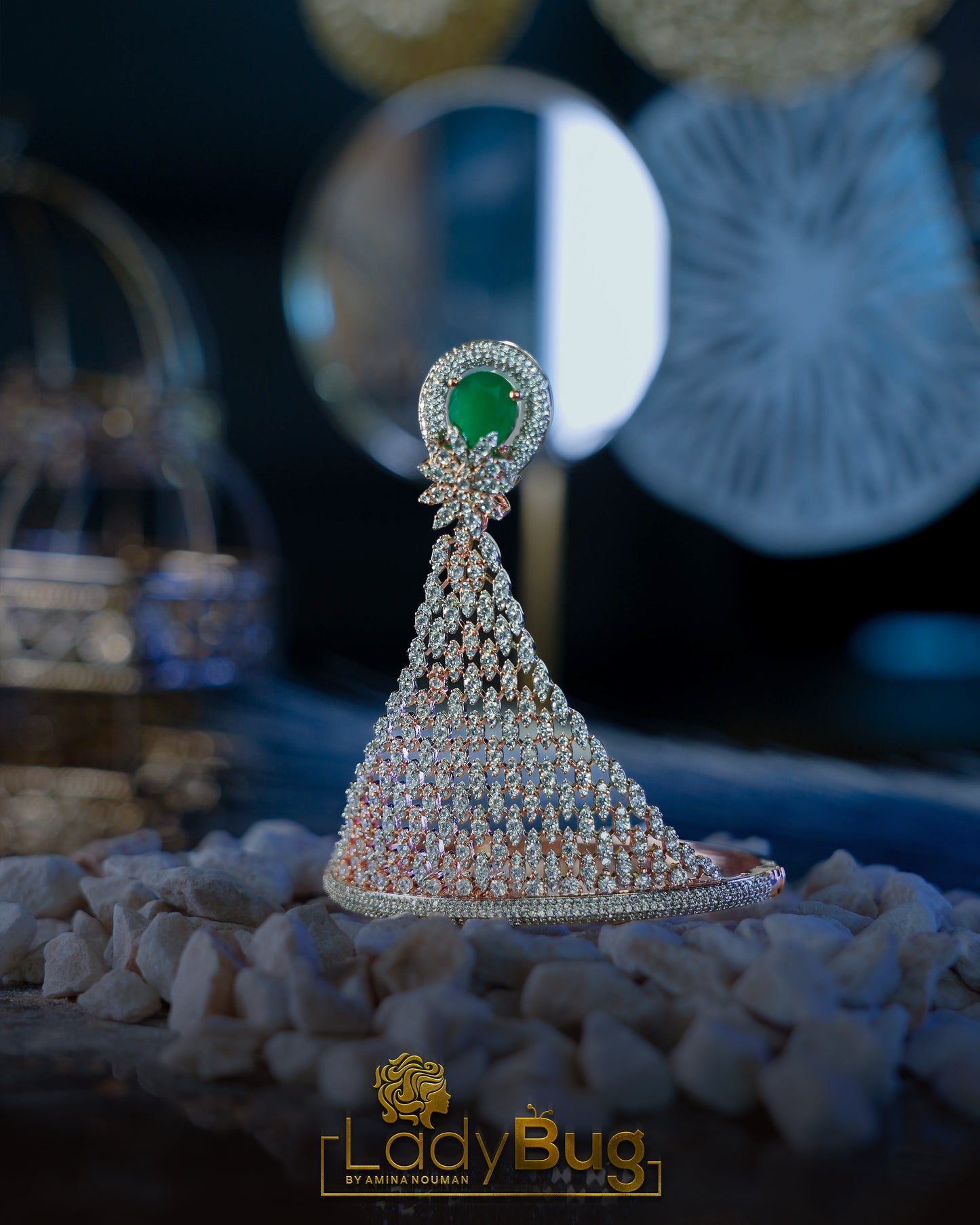 Adjustable Rhodium-plated Zircon Angla Brecelet