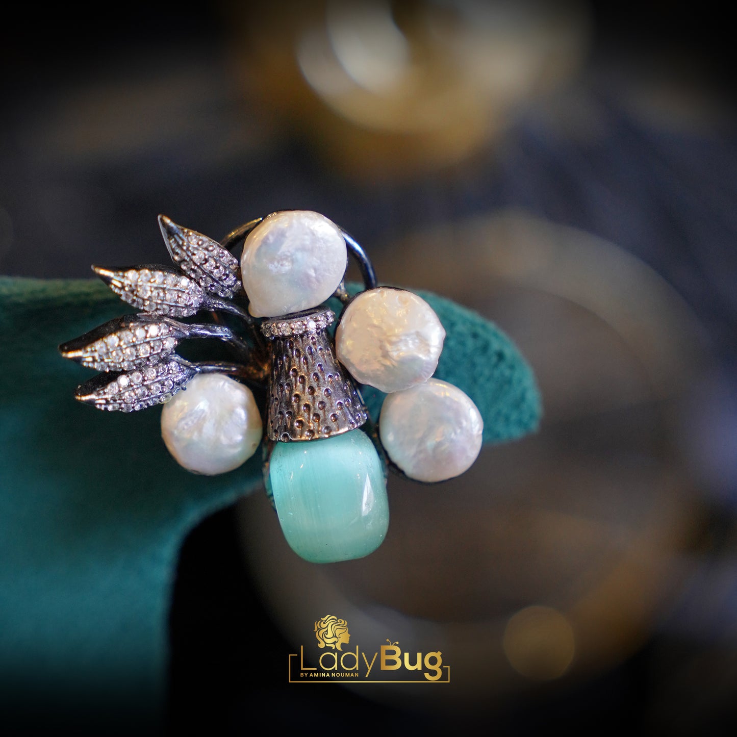 Mother Pearls Studs Victorian Polish
