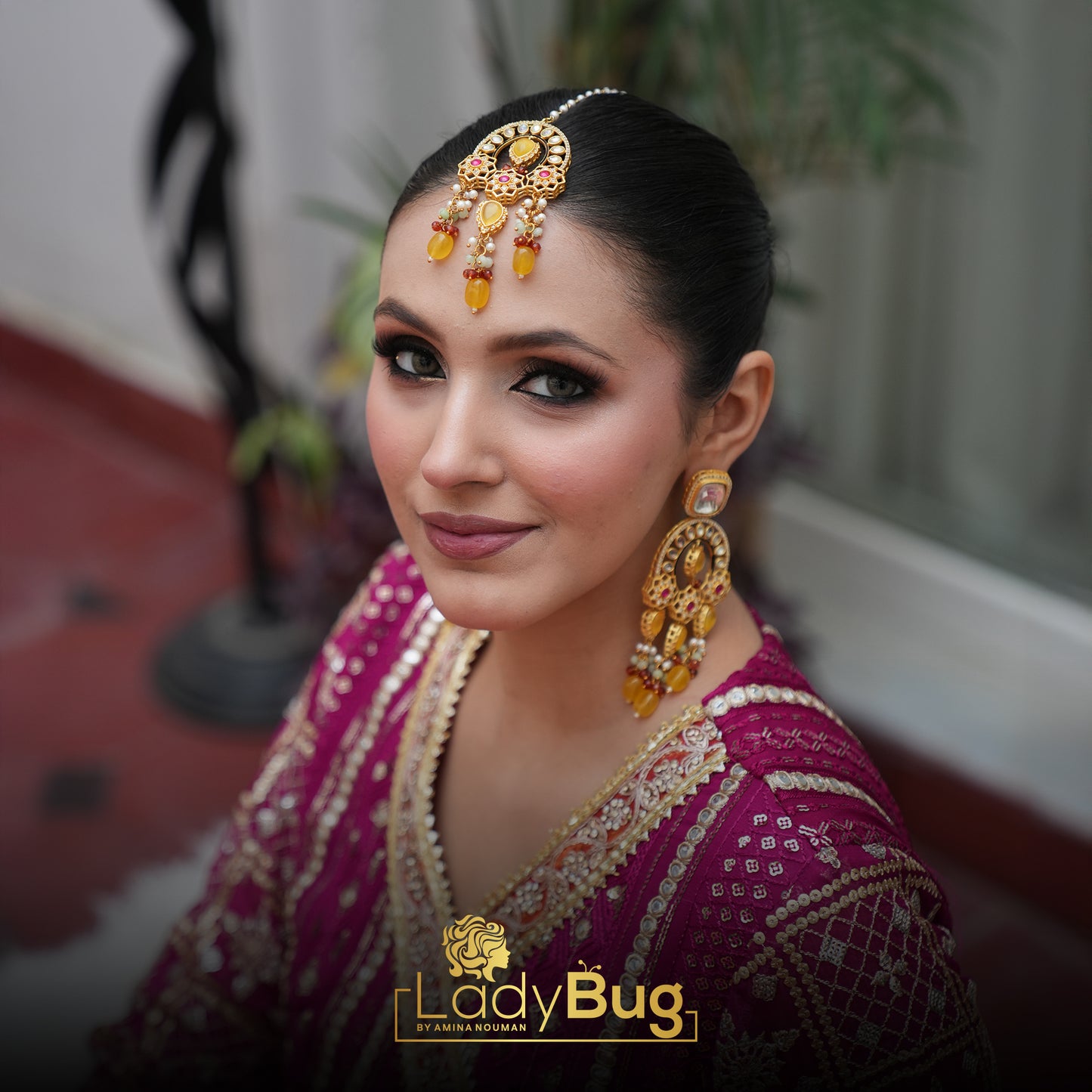Mate Polish Gold Pachi Kundan Necklace Set
