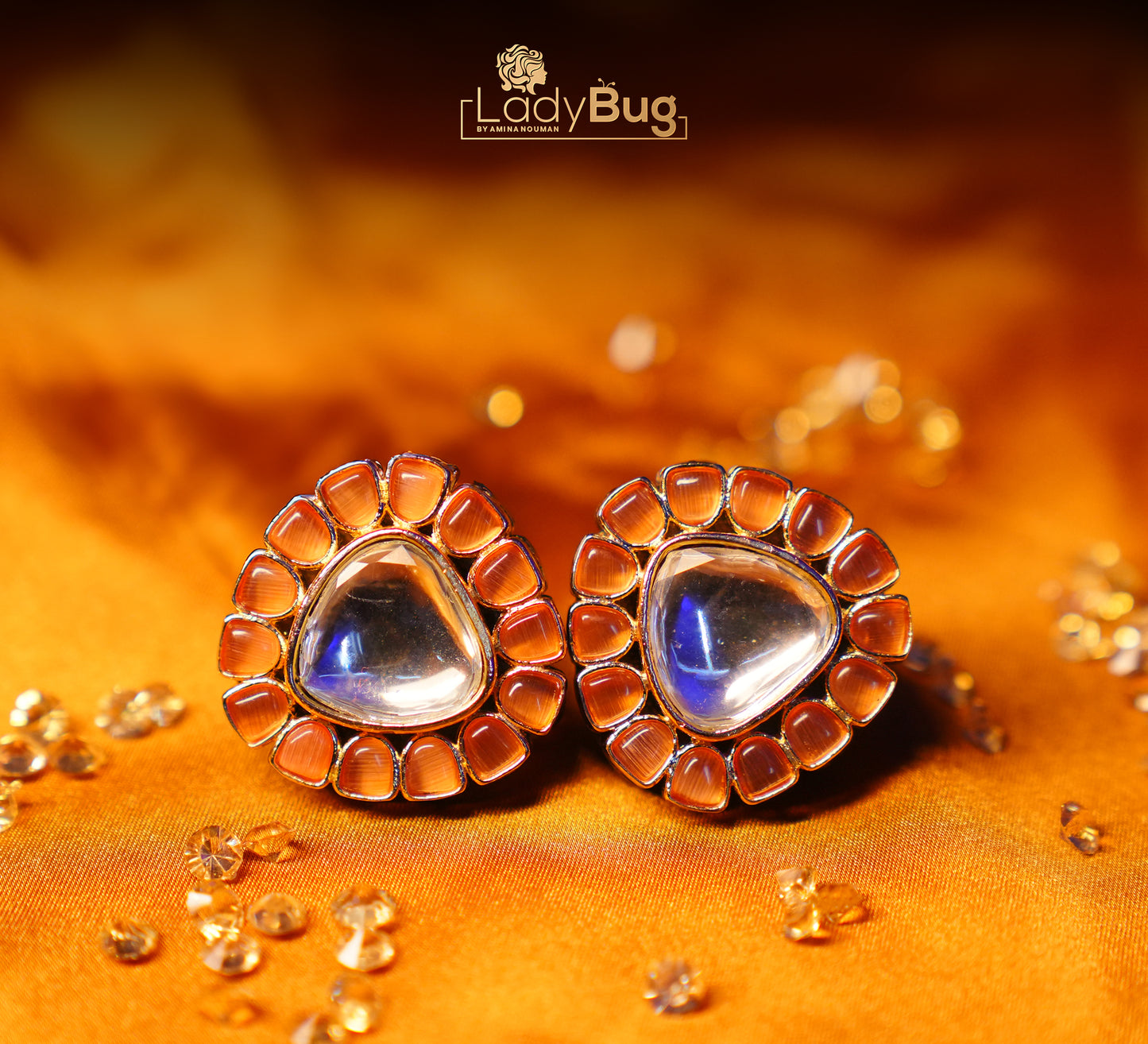 Tyaani Kundan Earrings with Victorian polish