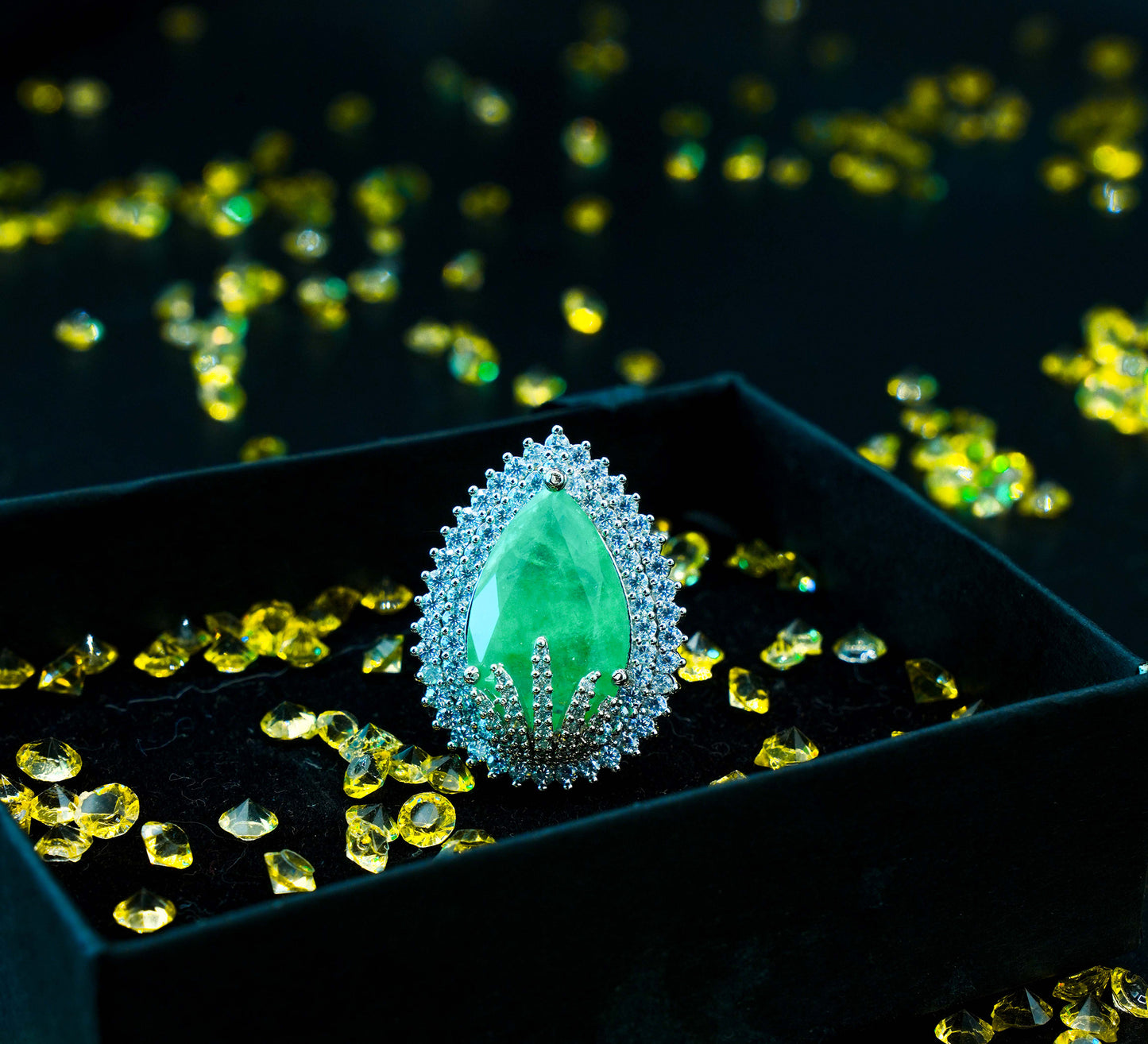 Light Green Duplet Stone Rings