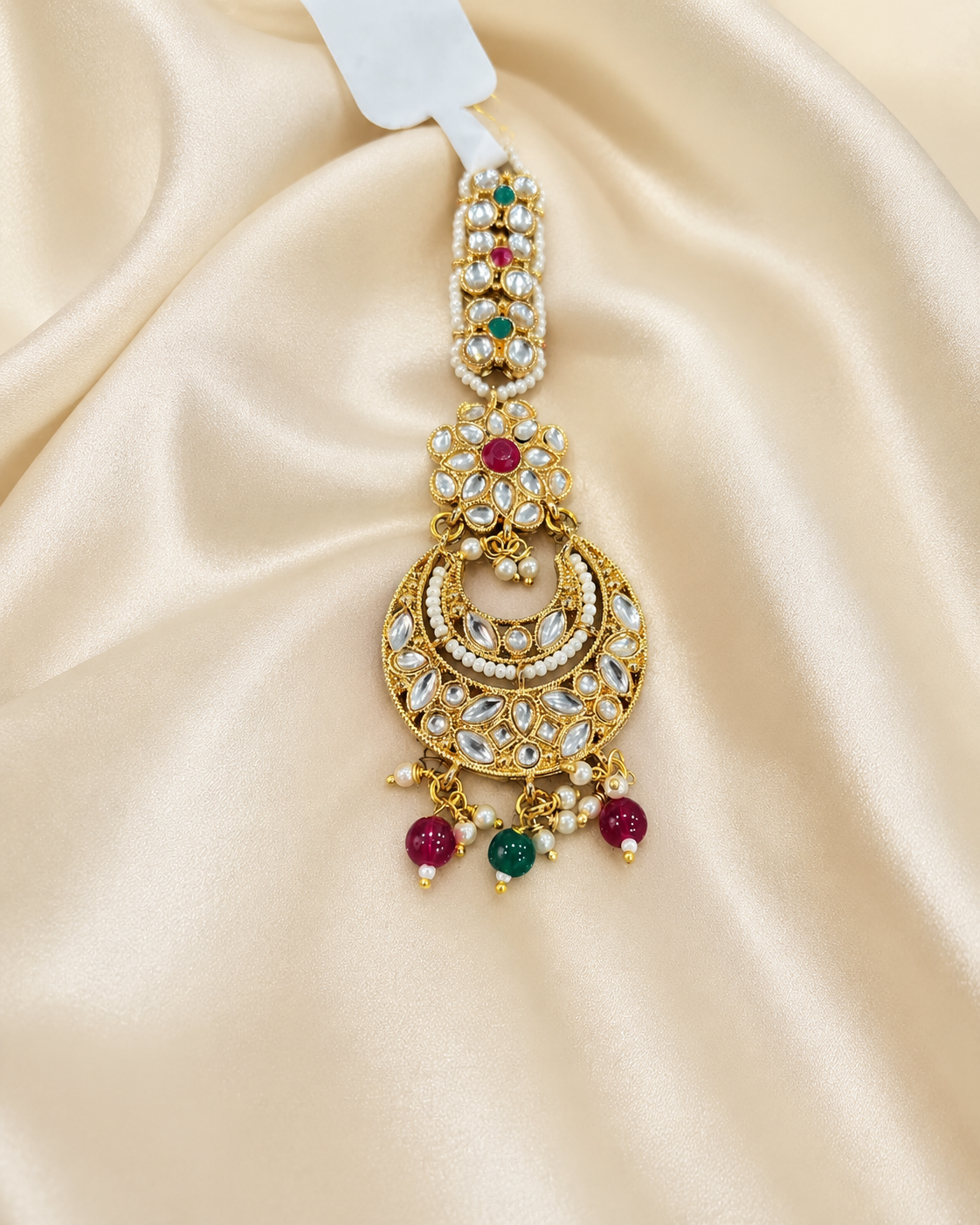 Kundan Teeka with Multi-color Stones – Maang Tikka by Ladybug