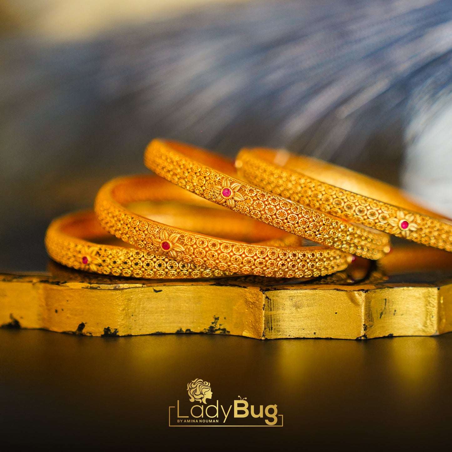 Rajwari Bangles Set Ruby Mate Polish (2.4) (LB-185)