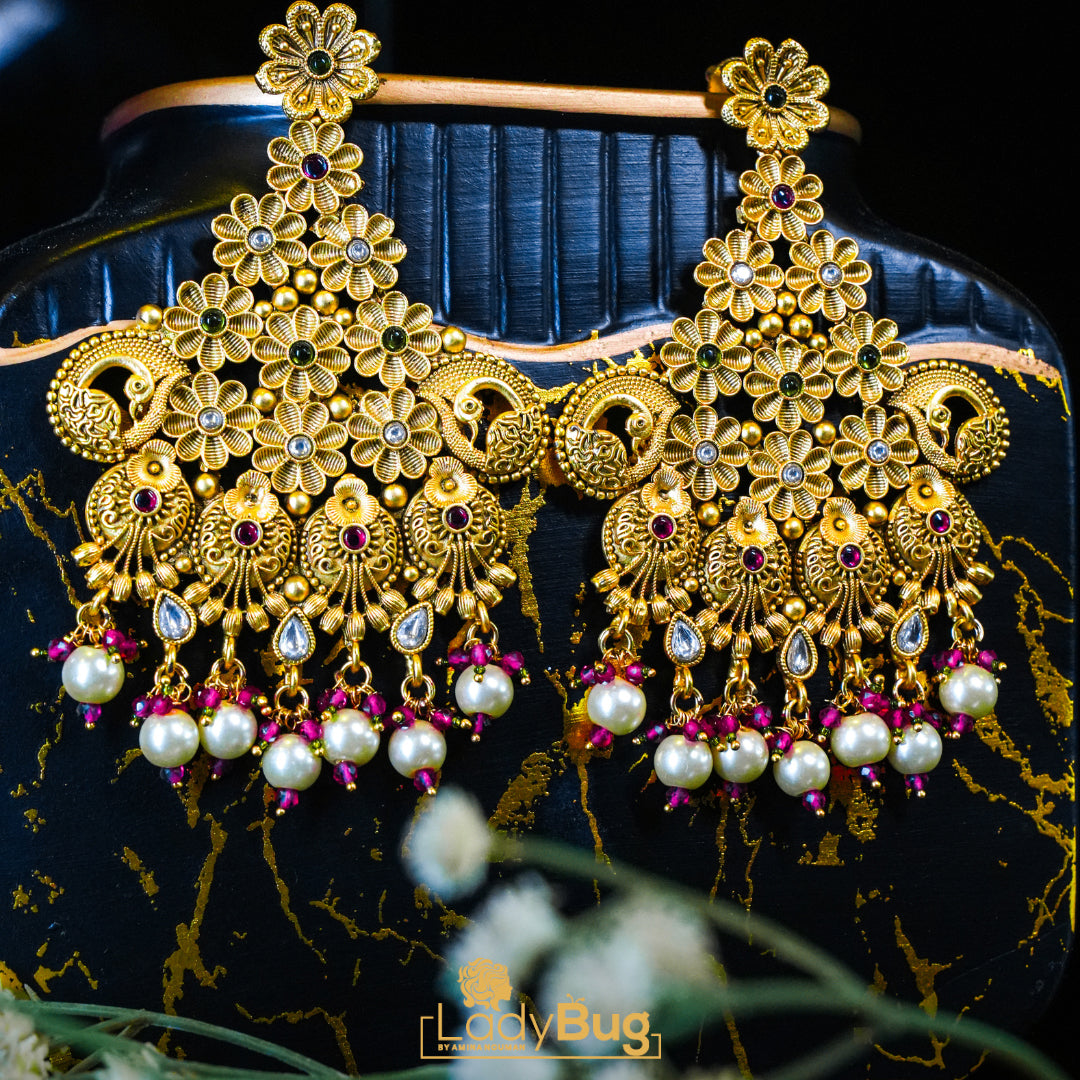 Floral cascade Jhumka (LB-394, LB-393)