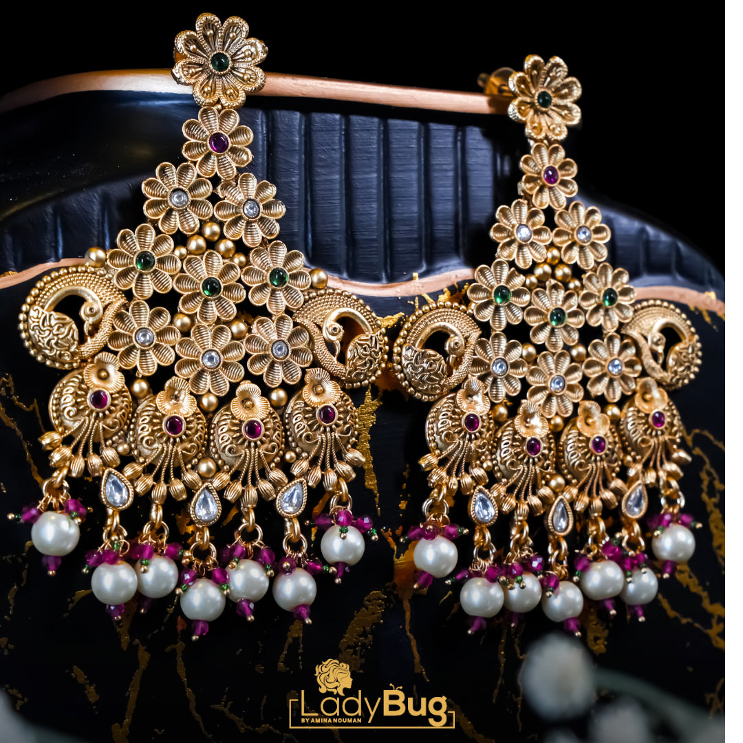 Floral cascade Jhumka (LB-394, LB-393)