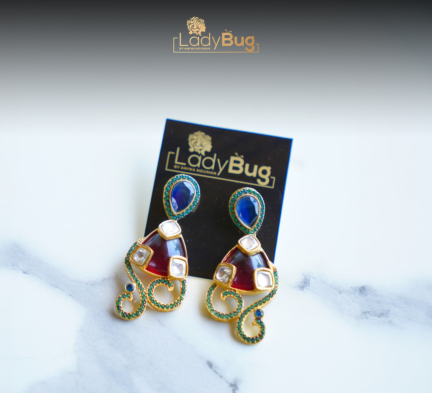 Designer Earrings pair of Original Kundan