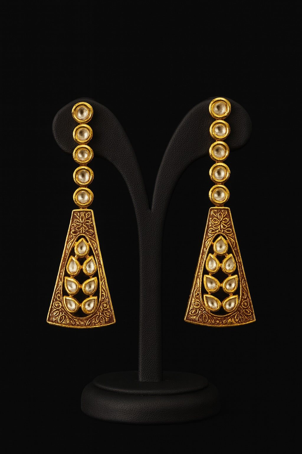 Gold Plated Kundan Long Earrings for Women – Traditional Indian Ethnic Jewelry | Wedding & Party Wear