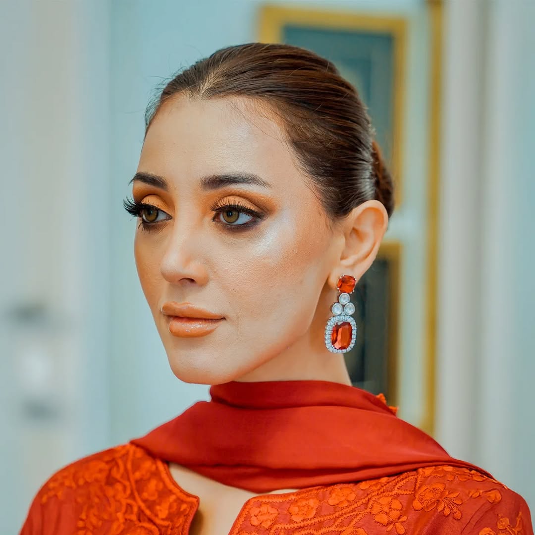 Rhodium -plated Indian set with Ruby Diamonds- luxury jewellry collection