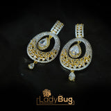 Gold Plated Zircon Earrings & Teeka