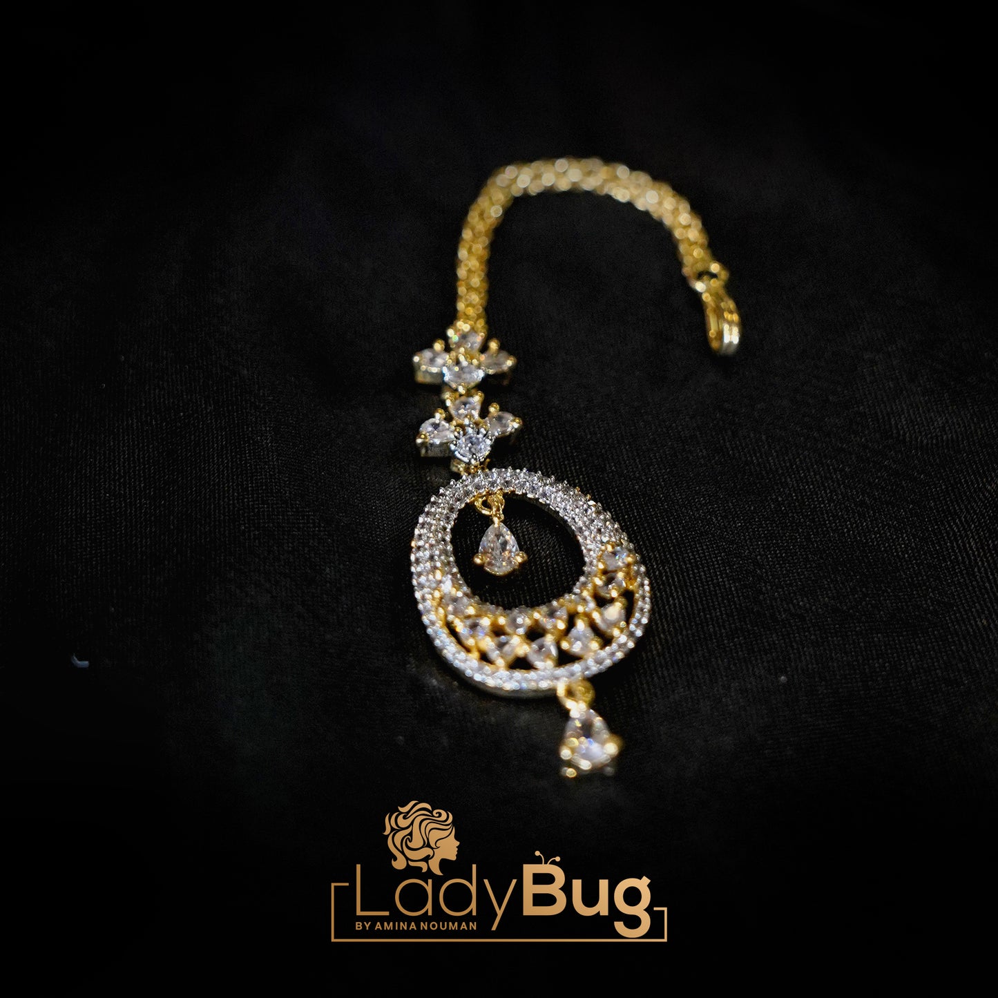 Gold Plated Zircon Earrings & Teeka