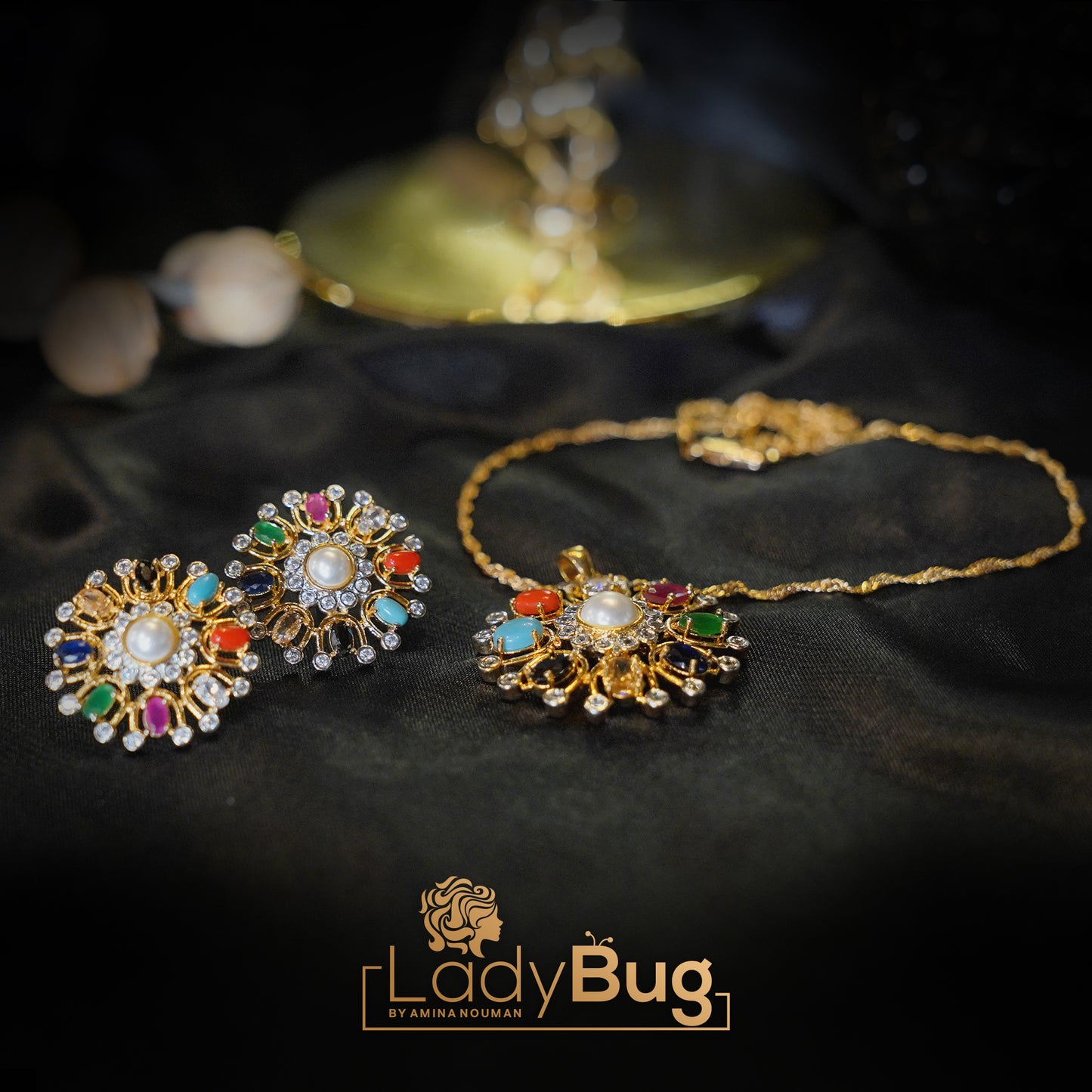 Gold Plated Pendant Set