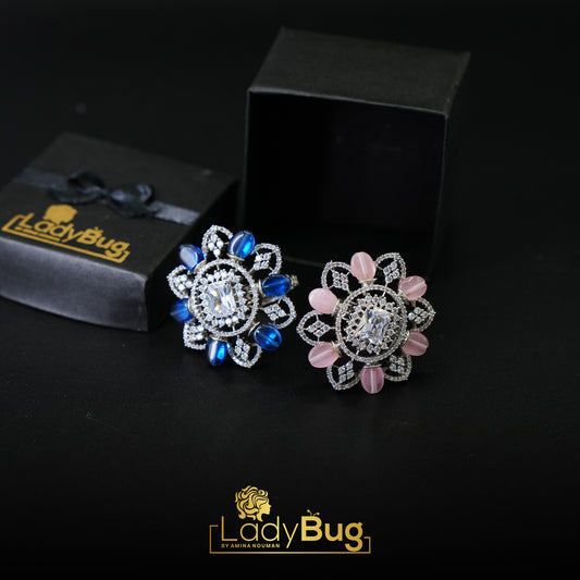 Duplet Stone Rings, Available in different colors
