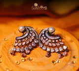 Moon Stud Earrings with Victorian Polish
