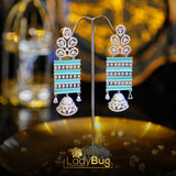 Rhodium-plated earrings with Ad stone