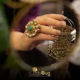 Kundan Rings with Feroza Stones