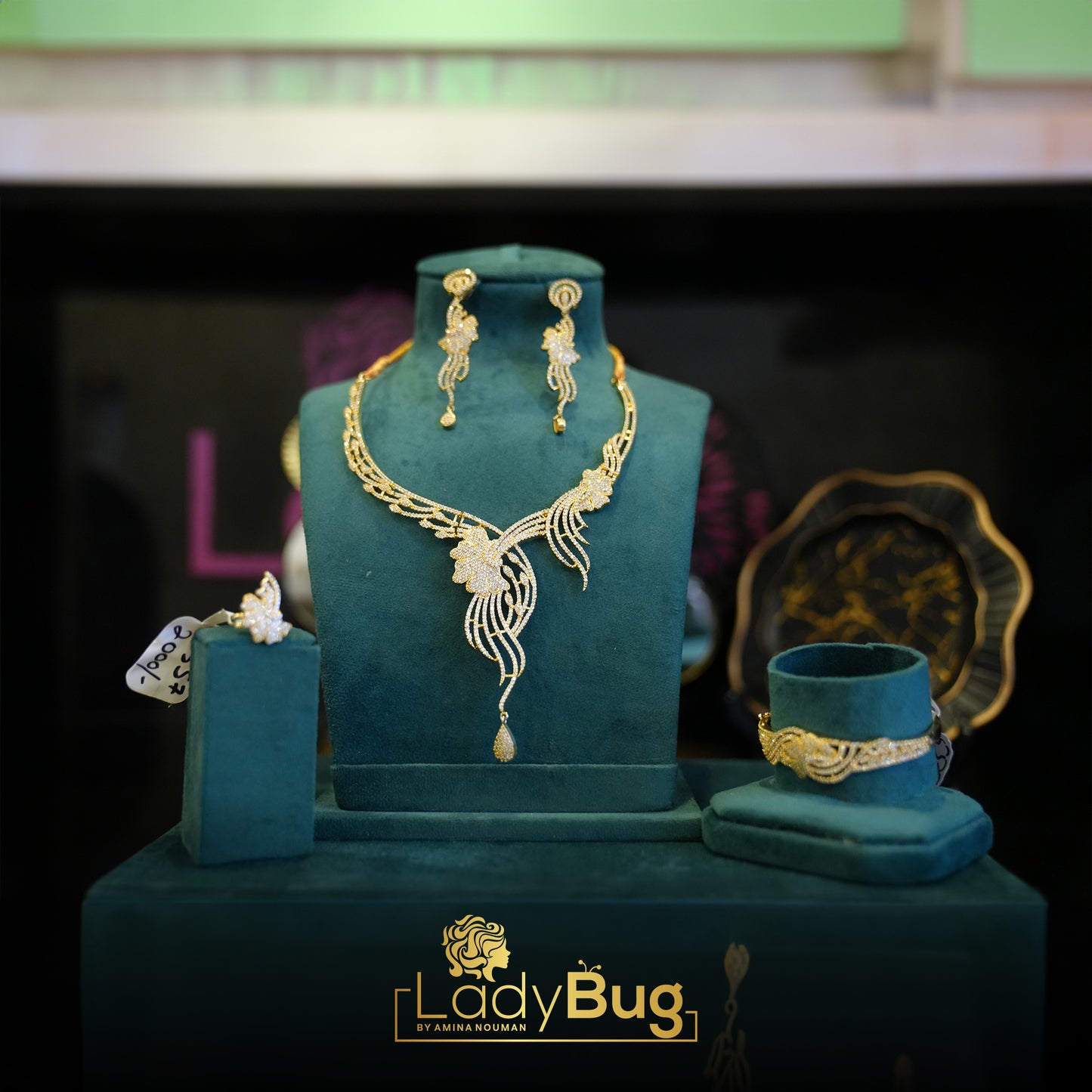 Gold Plated Zircon Necklace Set