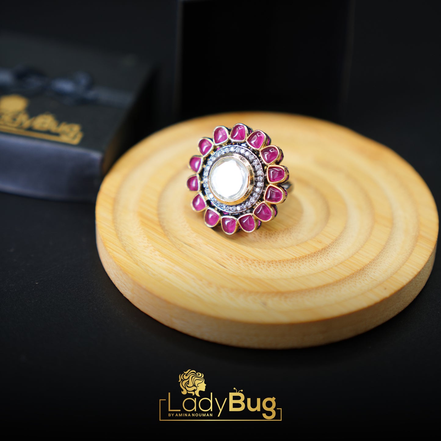 Kundan Rings, back Victorian polish,