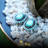 Victorian polish with colored stones earrings