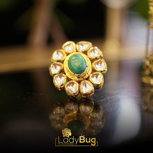 Kundan Rings with Feroza Stones