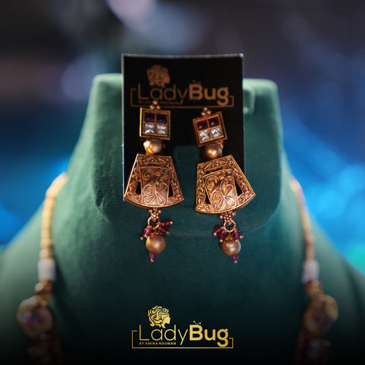 Rajwari set with matte polish and Tiyani Kundan