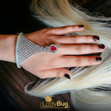 Adjustable Rhodium-plated Zircon Angla Brecelet (LB-888)