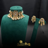 Peachi Kundan Set with Pearls