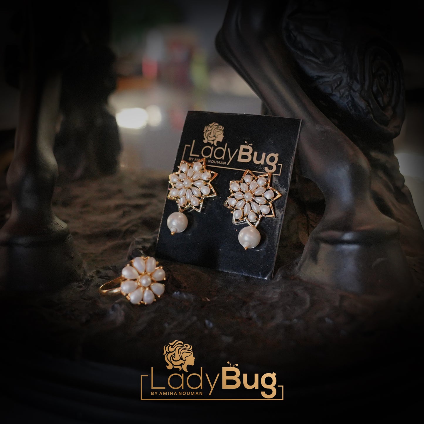 Real Pearls Gold Plated Combo Set