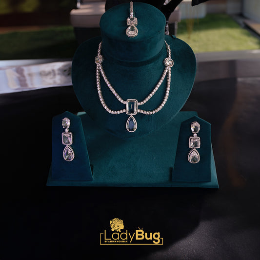 Diamond Cut AD Zircon Bridal Set