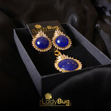 gold-plated pendant set with Zircon & Sapphire stones