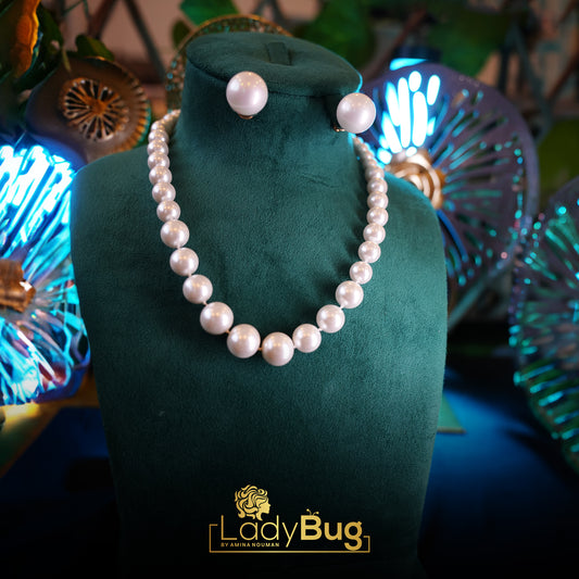 White Pearl Necklace Without Studs
