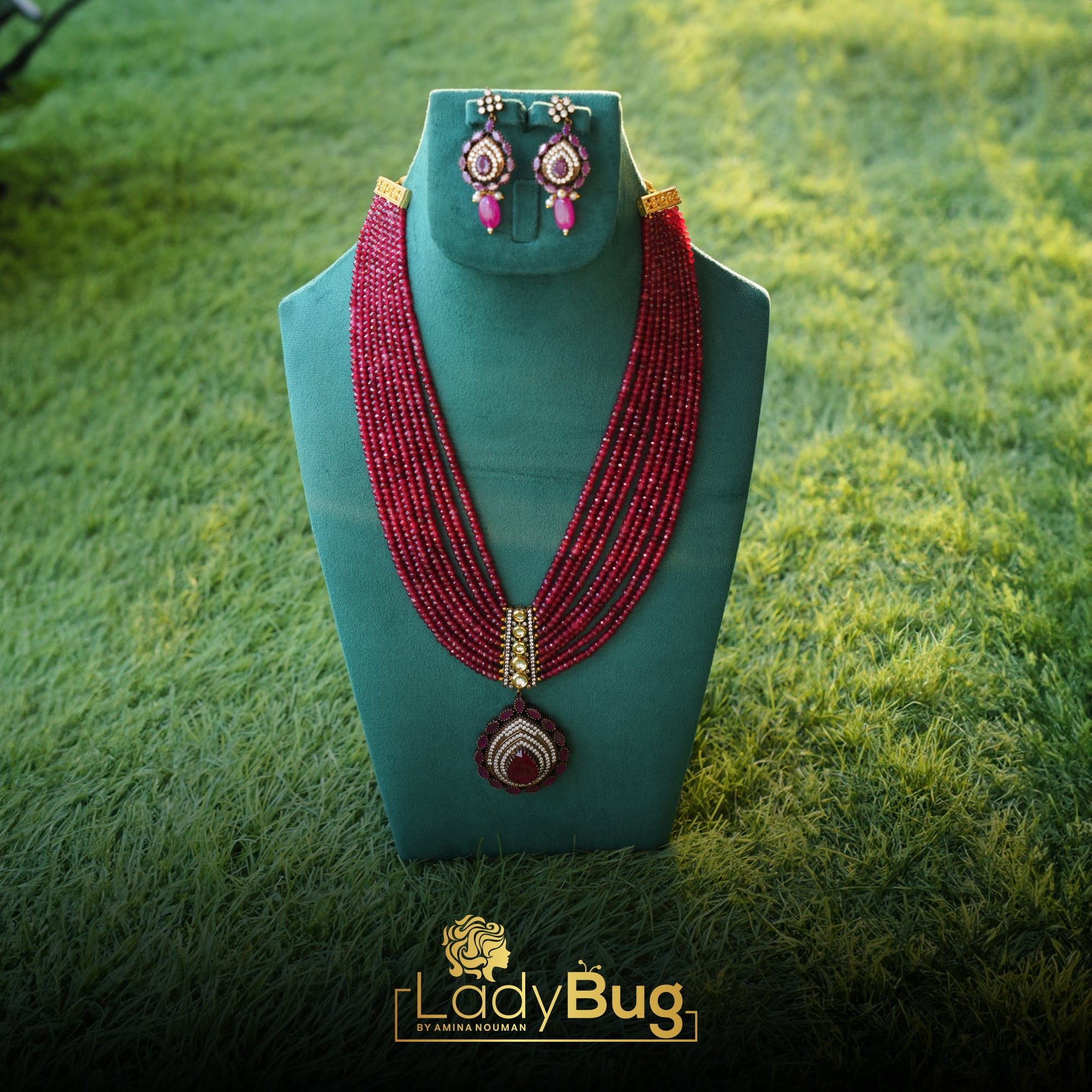 Bridal Rani Haar with Real Ruby Stones LB-663