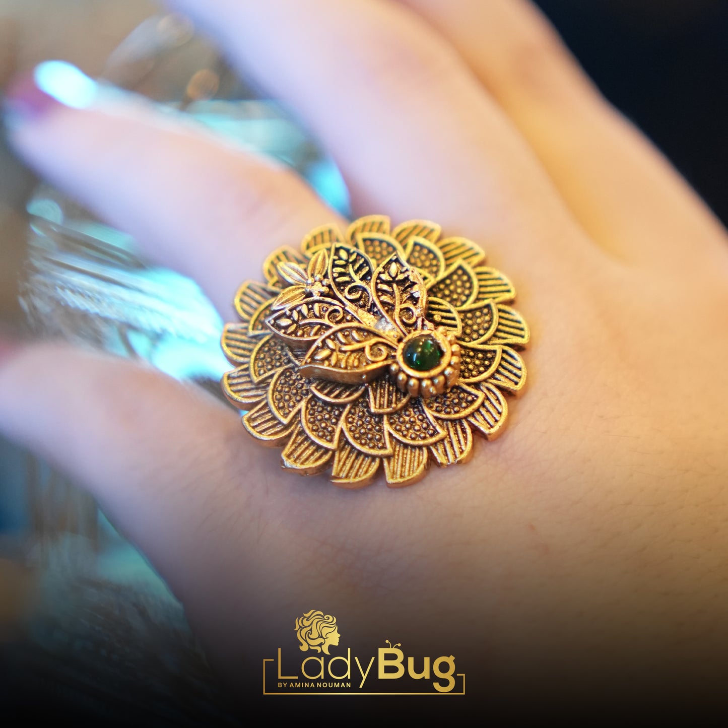 Rajwari Rings with Emerald Stones