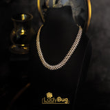 Rhodium-Plated, Double-Sided Chain with Premium Quality American Diamond (LB-877)