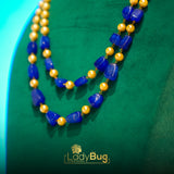 Sapphire Mala with Pearls, Double Layers (LB-542)