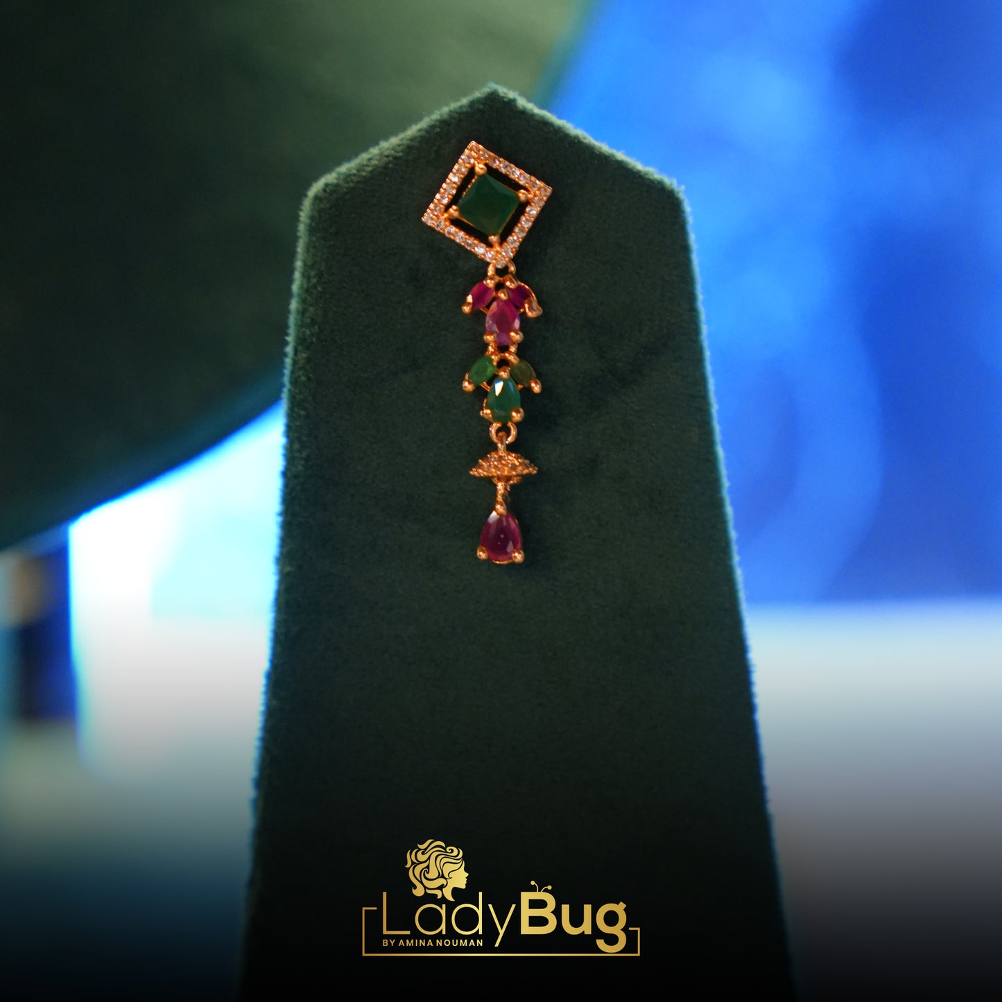 Ad Zircon Gold Plated Necklace Set