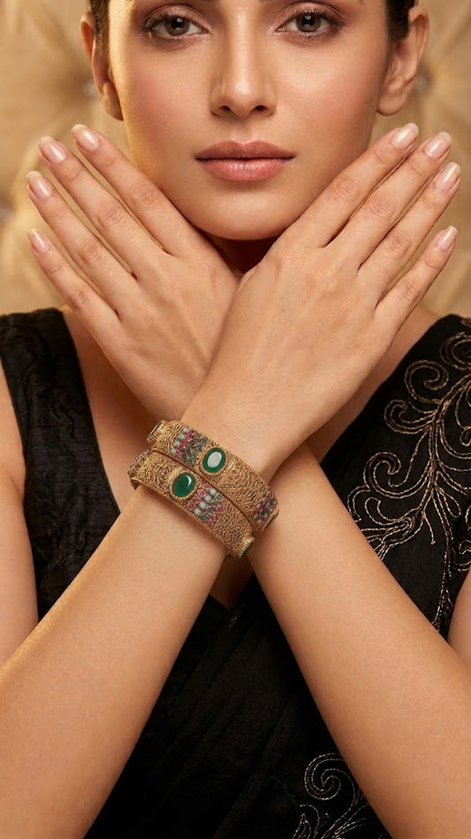 Nauratan Gold-plated Kara – Kara Bangle by Ladybug