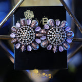 Victorian polish studs in powder pink color with pearls