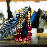 Rubi Mala with pearls, double layers