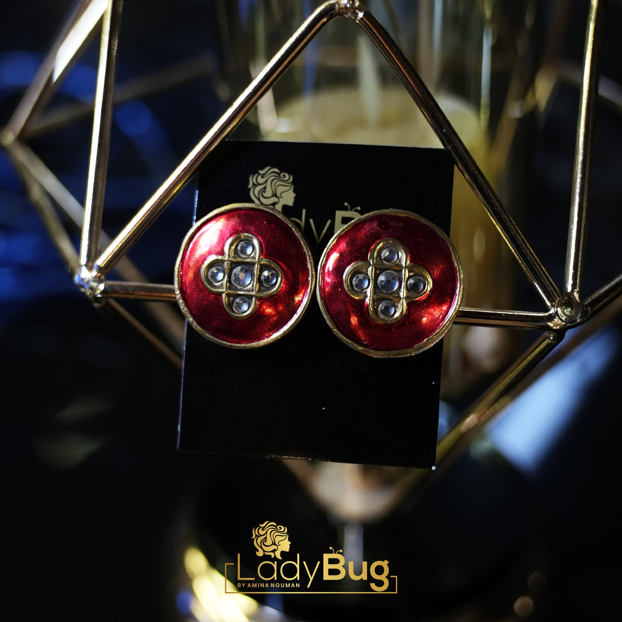 Kundan Meena Kari Studs LB-493