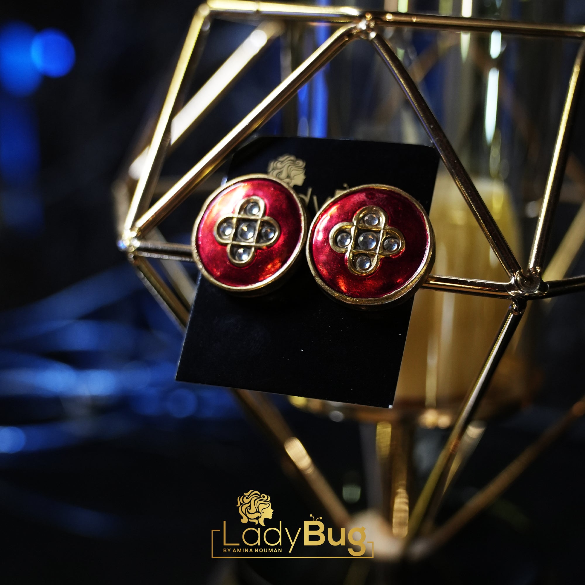 Kundan Meena Kari Studs LB-493