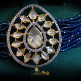 Uncut Kundan Choker Set with Sapphire Stone