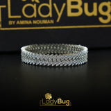 rhodium-plated, diamond-cut bangles (LB-88)