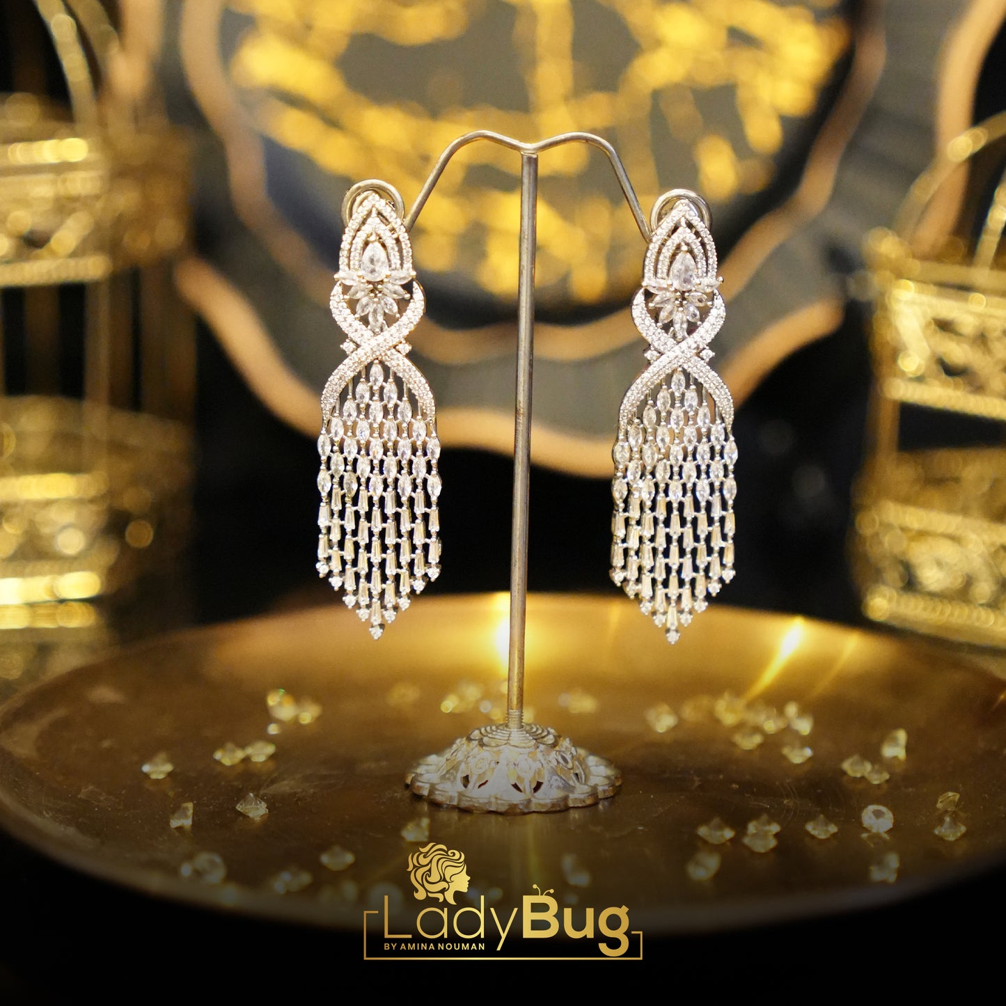 White Zircon earrings