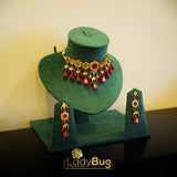 Kundan Necklace Set with colorful and ruby stones