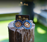 Tayani Kundan Studs in Saphire color (LB-478)