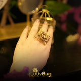 Rajwari Rings with white and ruby stone
