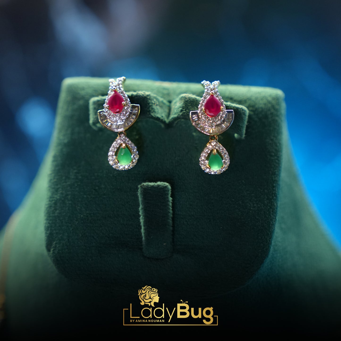 Ad Zircon Gold Plated Necklace Set