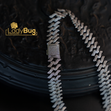 Rhodium-Plated, Double-Sided Chain with Premium Quality American Diamond (LB-877)