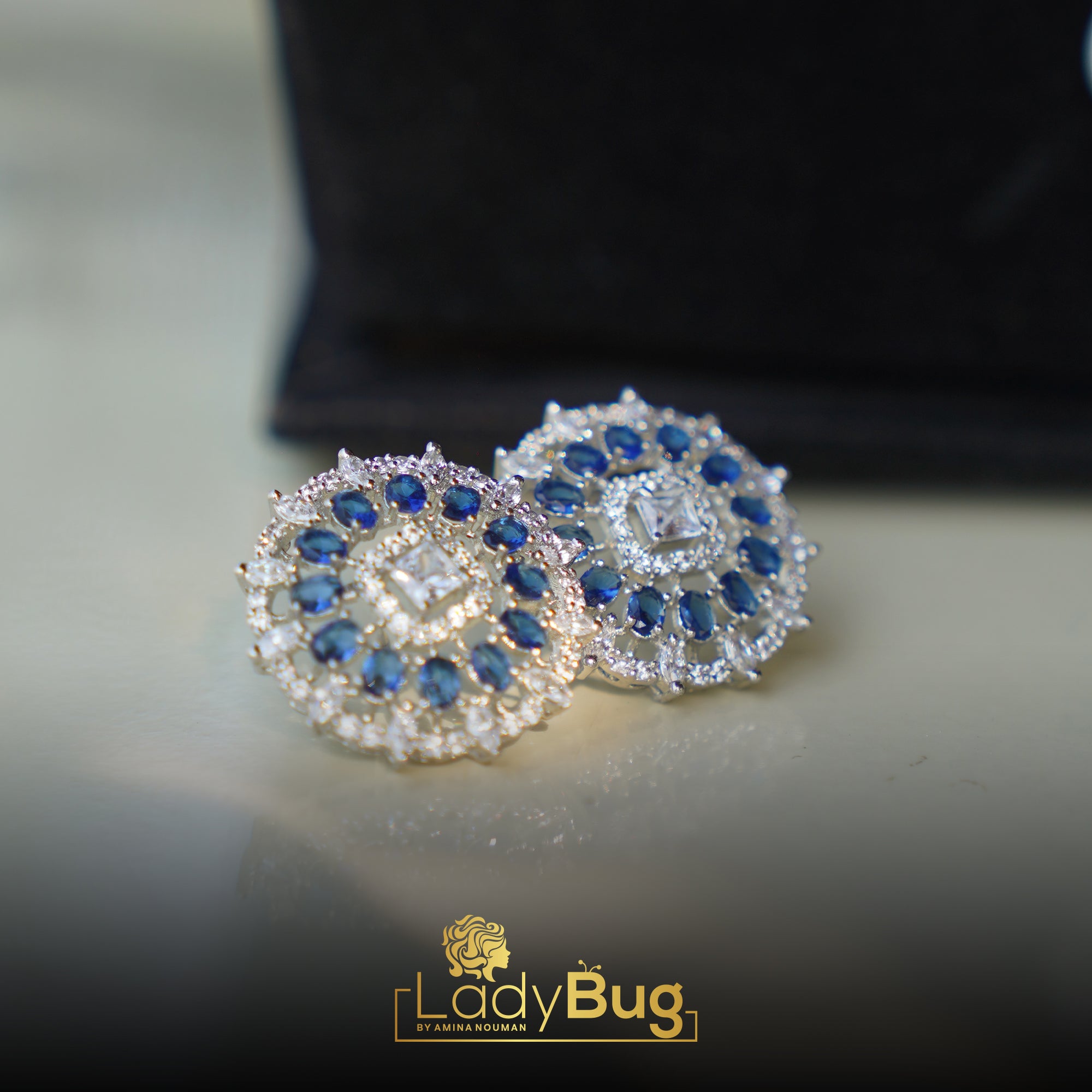 Mala Set Blue Stone With White Pearls lb-611